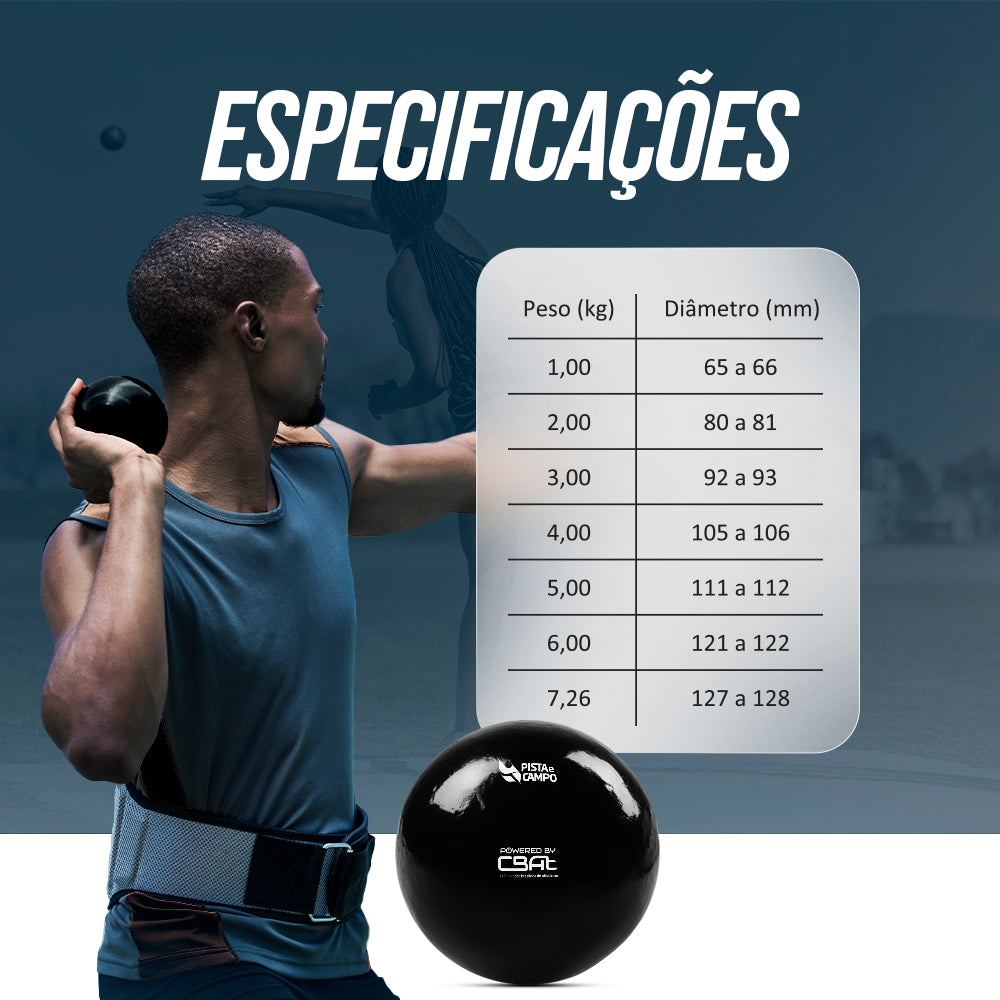 Peso de atletismo de aço 2 kg iniciante Pista e Campo - Powered by CBAt