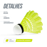 Volante peteca de badminton de nylon Loire - tubo com 06 und