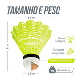 Volante peteca de badminton de nylon Loire - tubo com 06 und