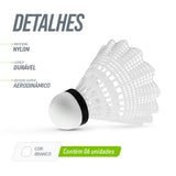 Volante peteca de badminton de nylon Loire - tubo com 06 und