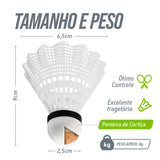 Volante peteca de badminton de nylon Loire - tubo com 06 und