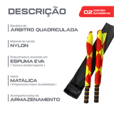 Bandeira xadrez de árbitro auxiliar de futebol com cabo metálico Velden - Par