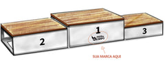 Podium de aço galvanizado e madeira para premiação esportiva de 3 equipes Pista e Campo