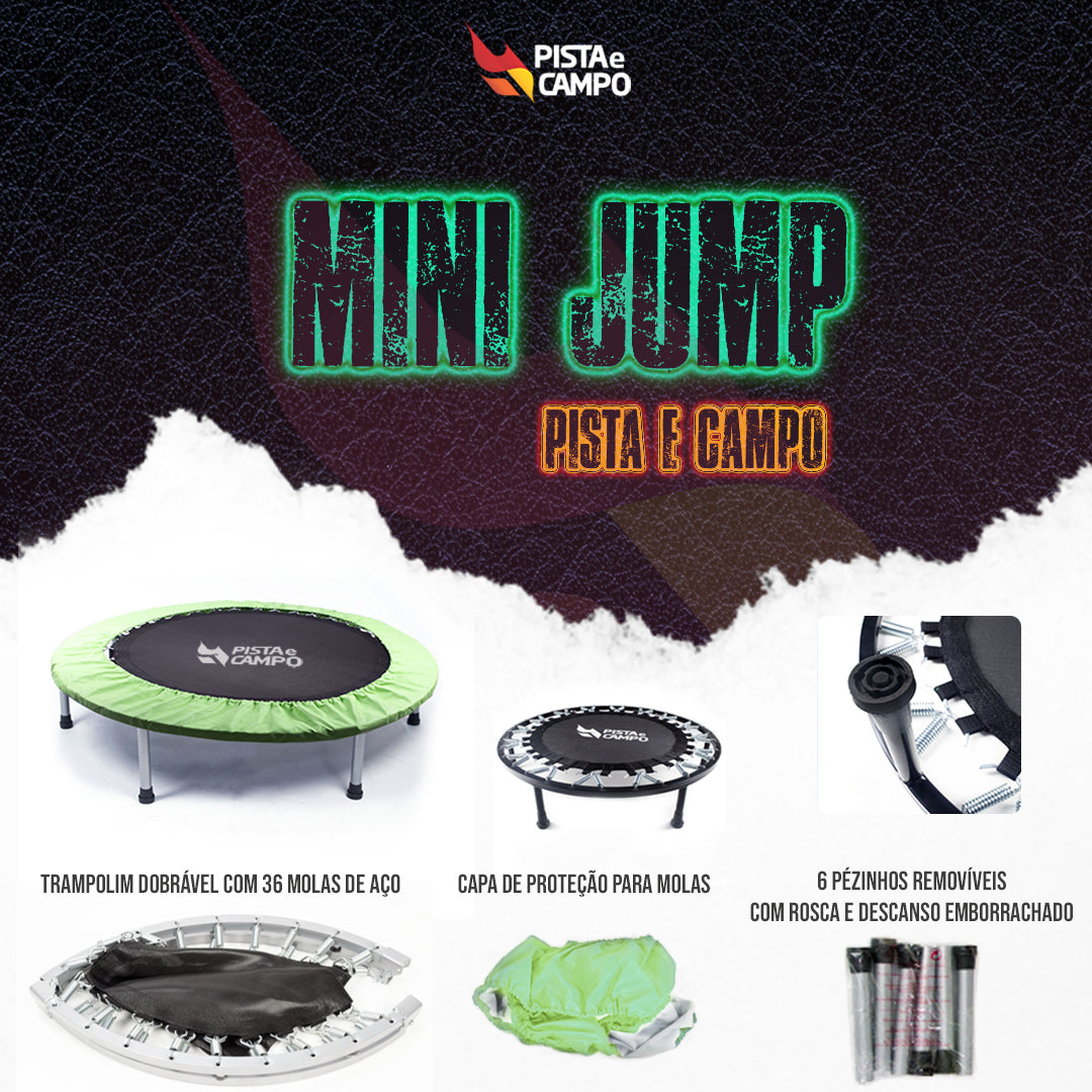 Mini Jump Cama Elástica Profissional dobrável 36 molas de aço com capa Pista e Campo mkpt