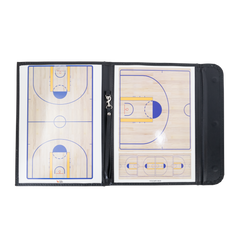 Prancheta tática magnética com caneta para treinamento de basquete Pista e Campo - Modelo pasta preta
