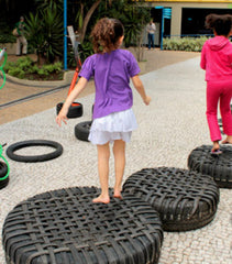 Cama elástica pula-pula de pneu para recreação infantil e treinamento funcional Pista e Campo