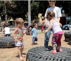 Cama elástica pula-pula de pneu para recreação infantil e treinamento funcional Pista e Campo