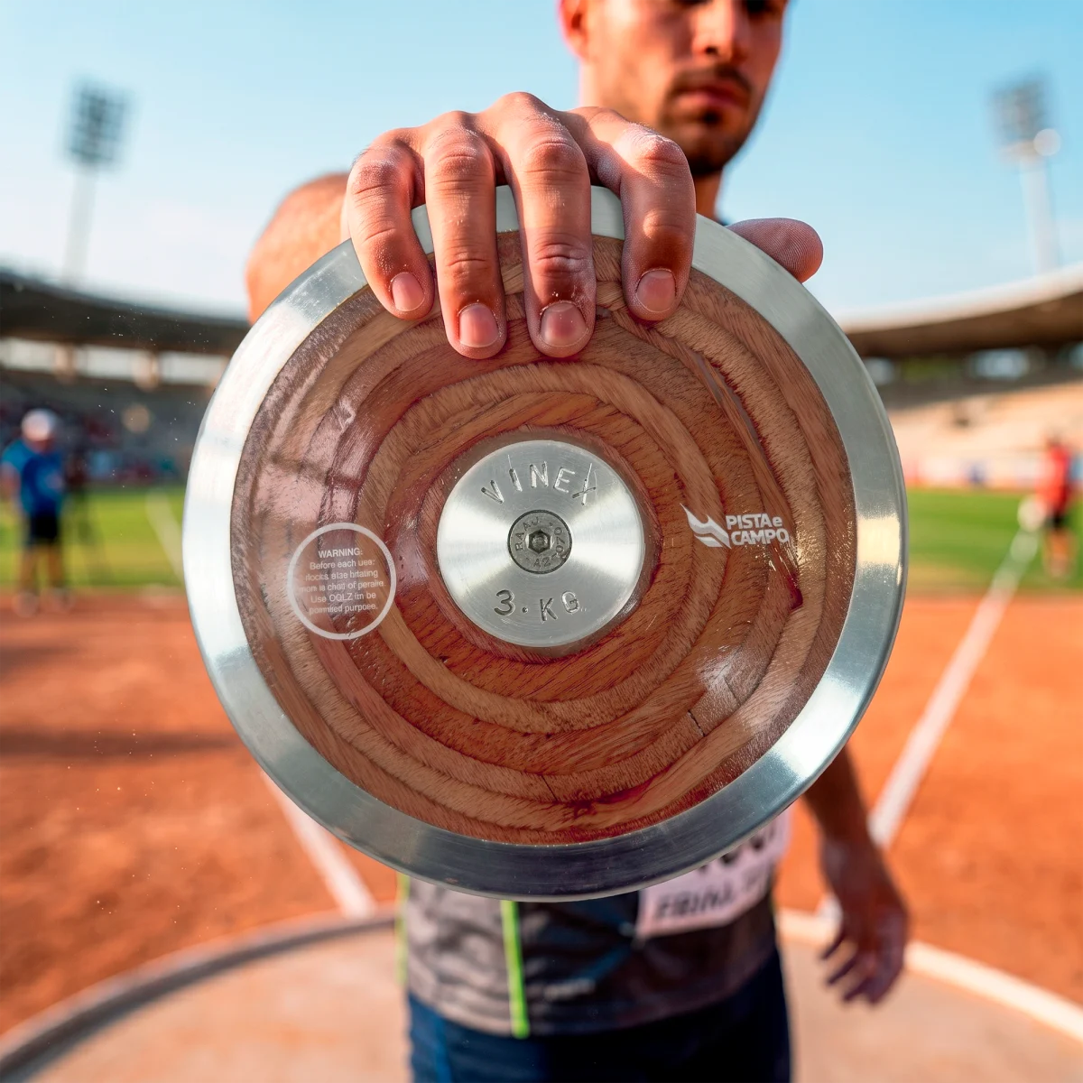 Disco de aço e madeira 3kg Pista e Campo