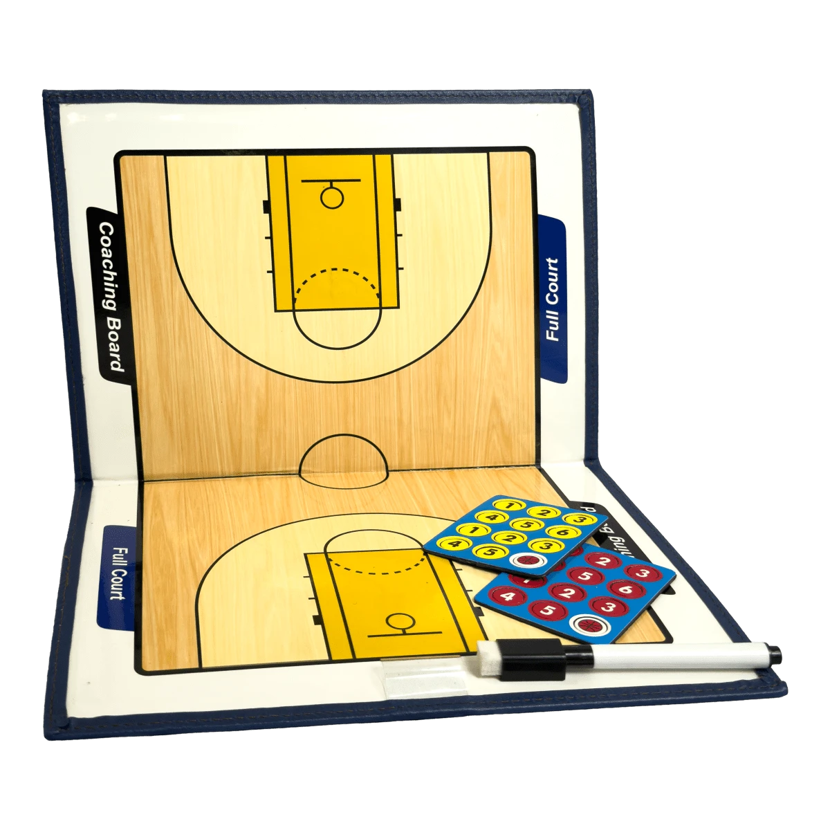 Prancheta tática magnética com caneta para treinamento de basquete Pista e Campo - Modelo pasta azul