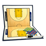 Prancheta tática magnética com caneta para treinamento de basquete Pista e Campo - Modelo pasta azul