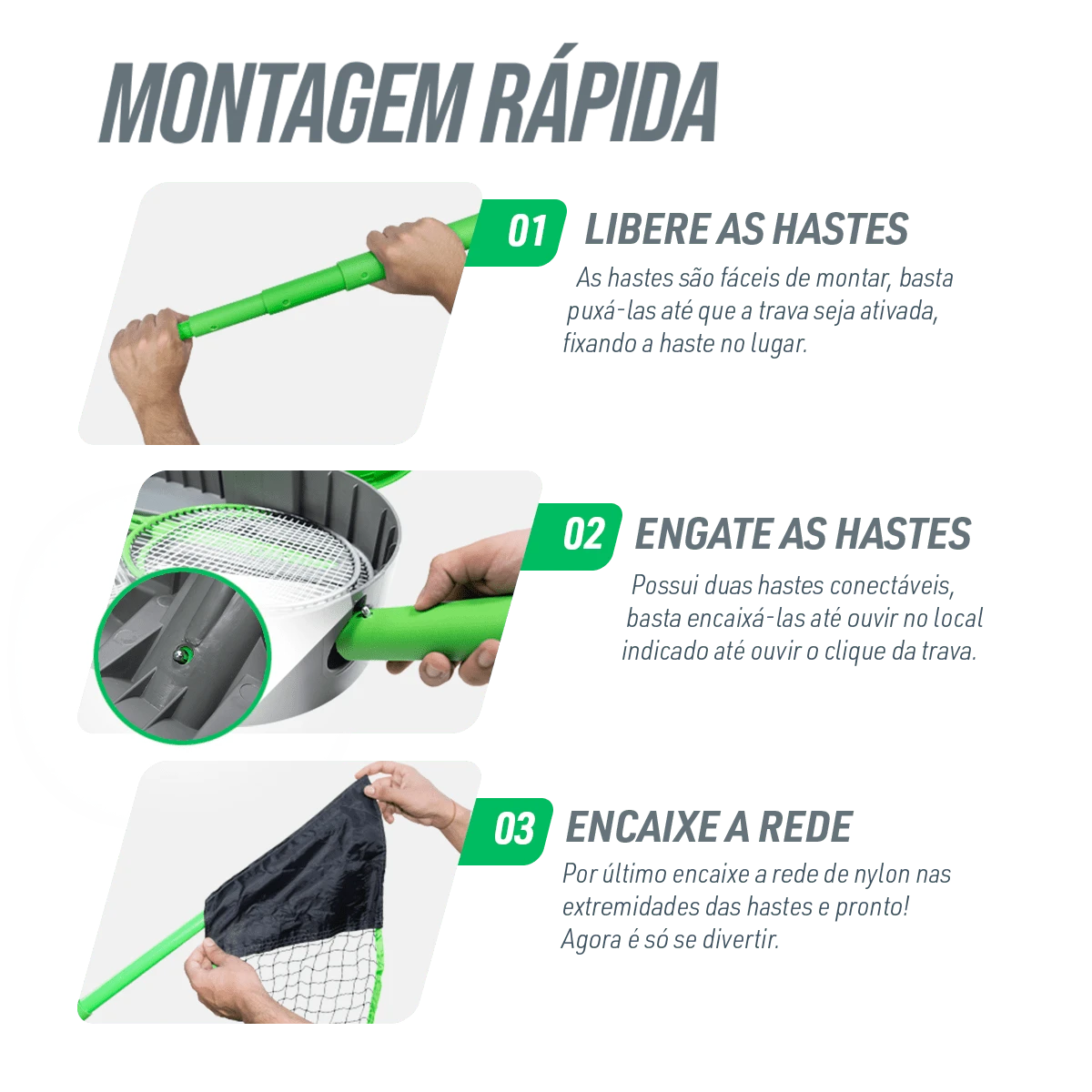 Kit Portátil de Badminton com Rede e Maleta