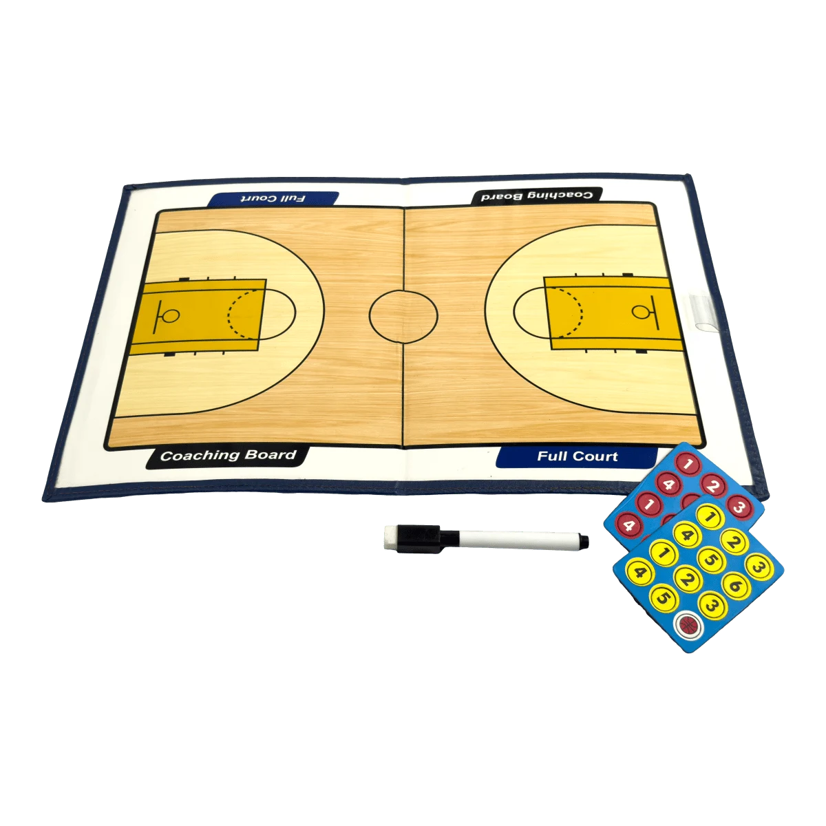Prancheta tática magnética com caneta para treinamento de basquete Pista e Campo - Modelo pasta azul