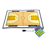 Prancheta tática magnética com caneta para treinamento de basquete Pista e Campo - Modelo pasta azul