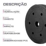 Anilha Emborrachada 5Kg Cement Furo 31mm Envolst