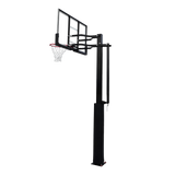 Poste fixo com tabela transparente, aro e rede de basquete oficial adulto premium Velden