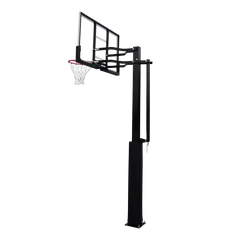 Poste fixo com tabela transparente, aro e rede de basquete oficial adulto premium Velden