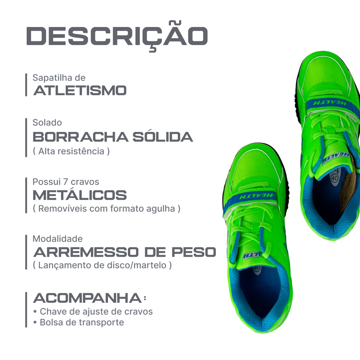 Sapatilha de atletismo para arremesso e lançamentos Health