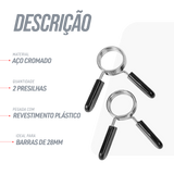 Par de Presilhas Grampo 28mm para Barra Musculação Envolst