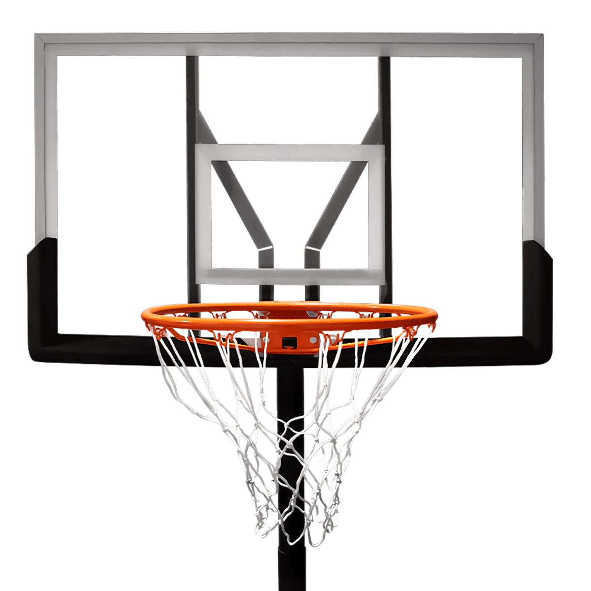 Tabela de basquete adulto móvel com poste, quadro de acrílico e aro modelo premium Velden