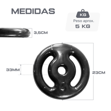 Anilha vazada revestida 5kg Pista e Campo