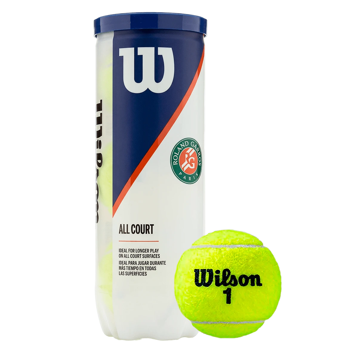 Bolinha/bola de tênis de campo Roland Garros Wilson - tubo com 3 und