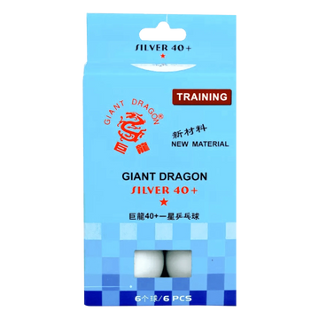 Bolinhas de Tênis de Mesa 1 Estrela Silver Giant Dragon 40+ 6 Un