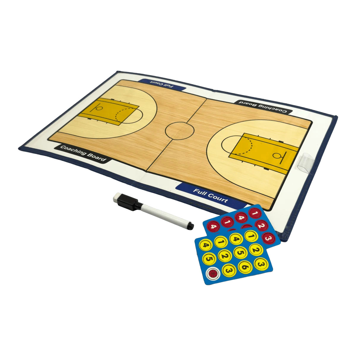Prancheta tática magnética com caneta para treinamento de basquete Pista e Campo - Modelo pasta azul