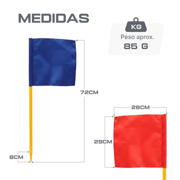 Bandeirola de Demarcação 5un Multiuso Colorida 72cm com Estaca Velden