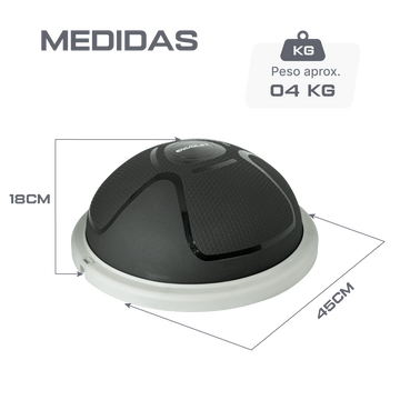 Meia Bola Suíça Inflável 45cm com Alças e Bomba Envolst