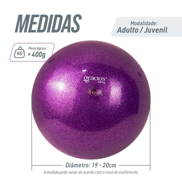 Bola de ginástica rítmica Gracios Glitter 400g