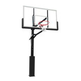 Poste fixo com tabela transparente, aro e rede de basquete oficial adulto premium Velden