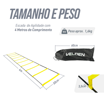 Escada de Agilidade 4m com Regulagem de Altura Velden