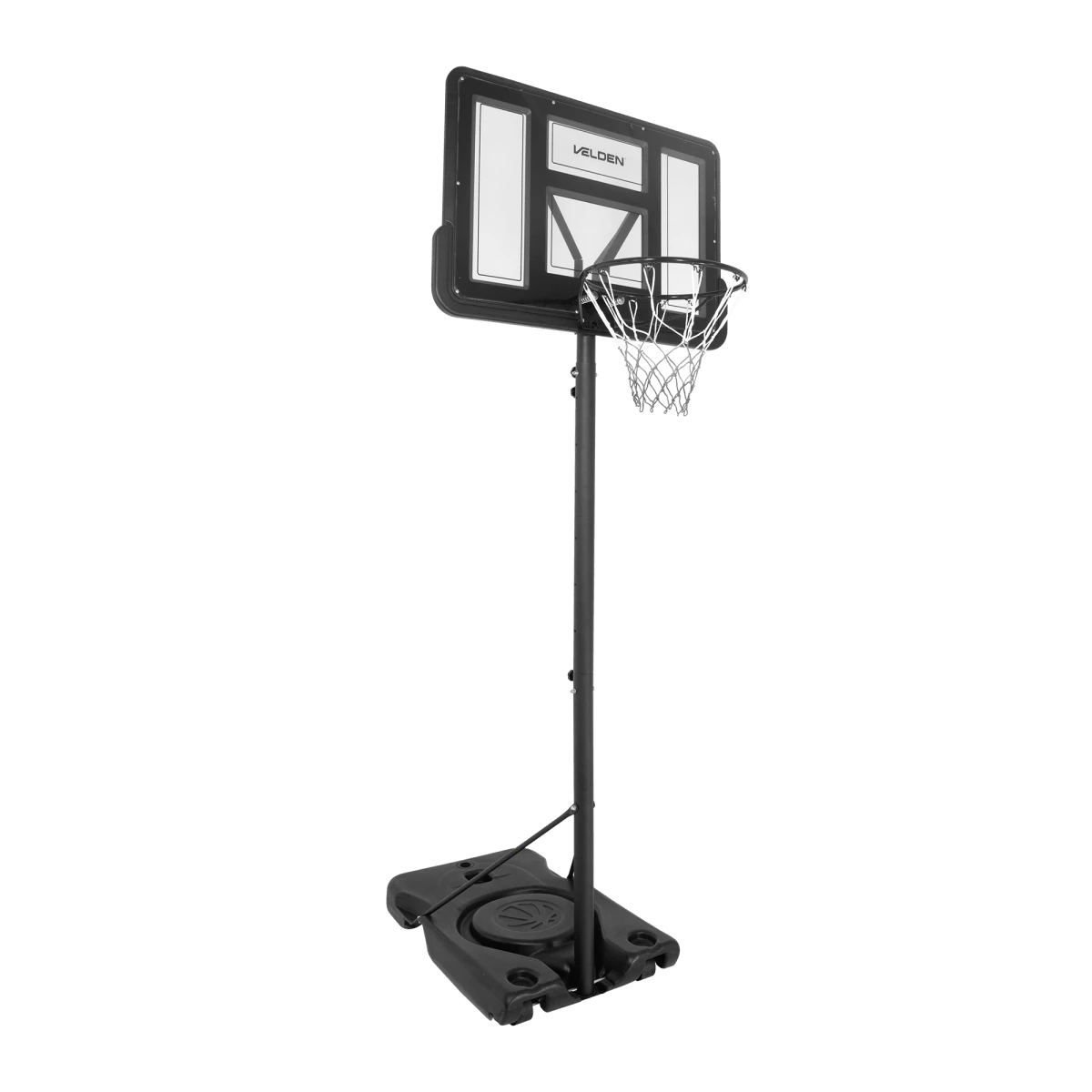 Tabela de basquete adulto móvel com poste, tabela de acrílico e aro Velden