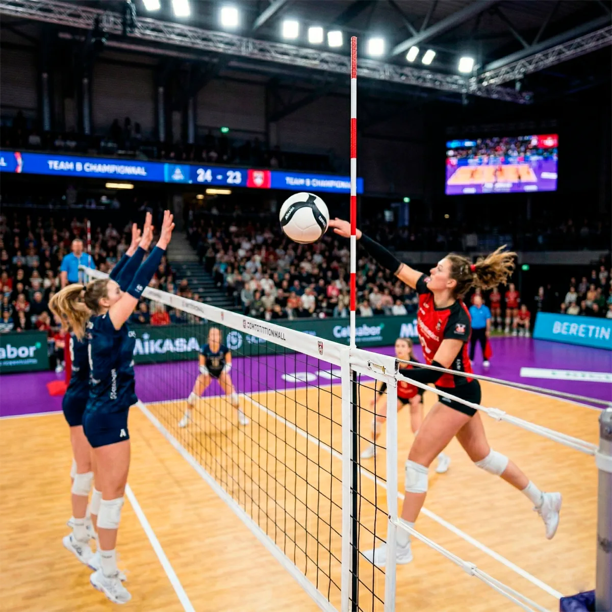 Antenas oficiais de voleibol de fibra de vidro rosqueáveis Velden