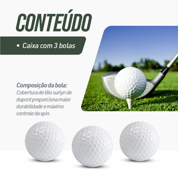 Bolas de golfe e minigolfe - cx com 3 und