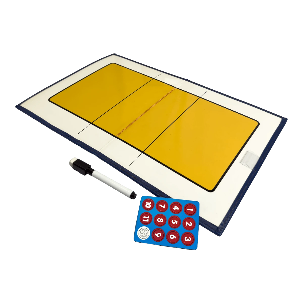 Prancheta tática magnética com caneta para treinamento de volei Pista e Campo - Modelo pasta azul