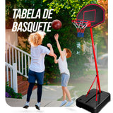 Tabela de basquete infantil móvel com poste, tabela e aro Pista e Campo