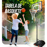 Tabela de basquete infantil juvenil móvel com poste, tabela transparente e aro Velden