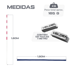 Antenas (par) de voleibol de fibra de vidro com faixas laterais + Bolsa/ Capa Velden