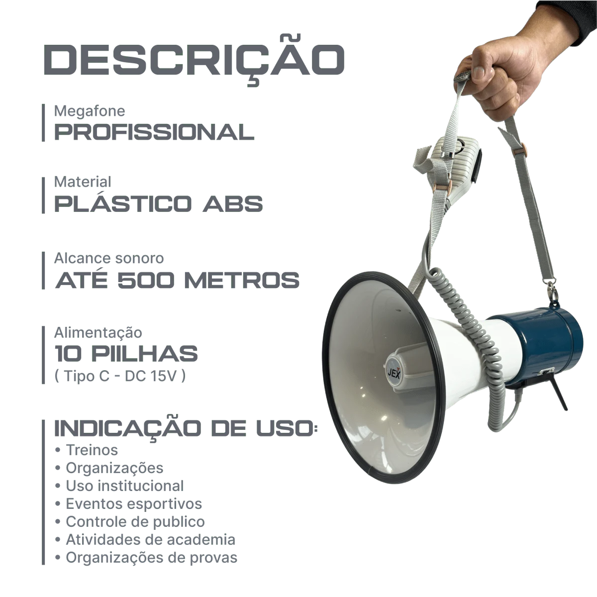 Megafone profissional 35W Jex