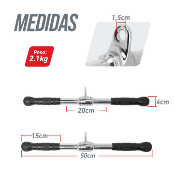Puxador Barra Reta 50cm Pulley Cromado com Giro Central Envolst