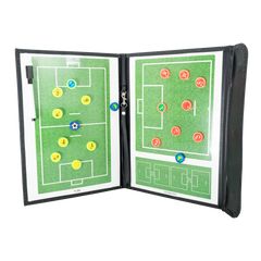 Prancheta tática magnética com caneta para treinamento de futebol society Pista e Campo - Modelo pasta preta