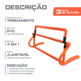Barreirinha de PVC para treinamento Velden - Largura: 44cm. Altura ajustável (com extensores)
