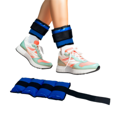 Tornozeleira caneleira em vinilona azul profissional 3kg Envolst - par