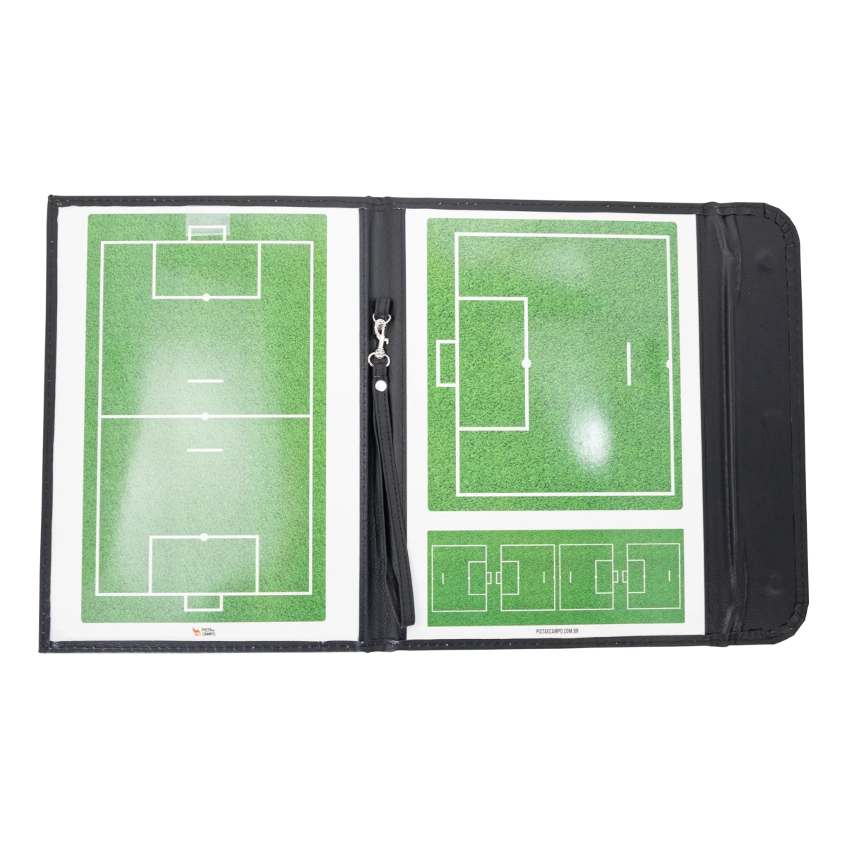 Prancheta tática magnética com caneta para treinamento de futebol society Pista e Campo - Modelo pasta preta