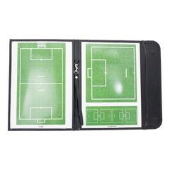 Prancheta tática magnética com caneta para treinamento de futebol society Pista e Campo - Modelo pasta preta