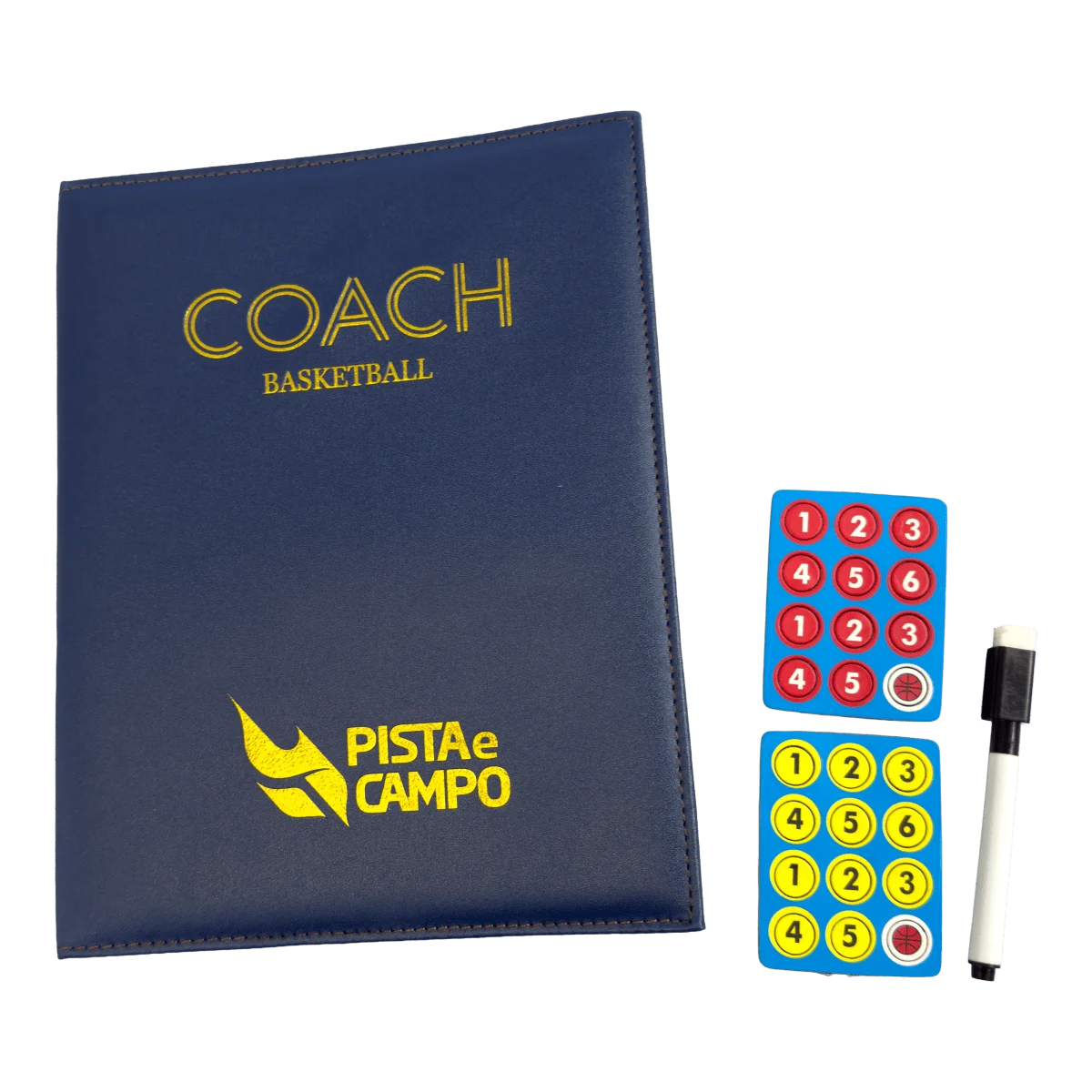 Prancheta tática magnética com caneta para treinamento de basquete Pista e Campo - Modelo pasta azul