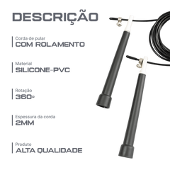 Corda de pular de aço revestido de PVC 3m x 2mm Speed Rope Envolst