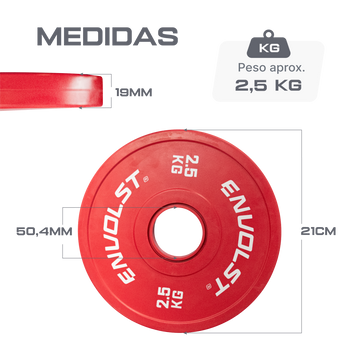 Anilha Olímpica Fracionada Bumper 2,5 kg Envolst