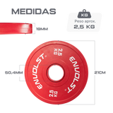 Anilha Olímpica Fracionada Emborrachada 2,5Kg Envolst